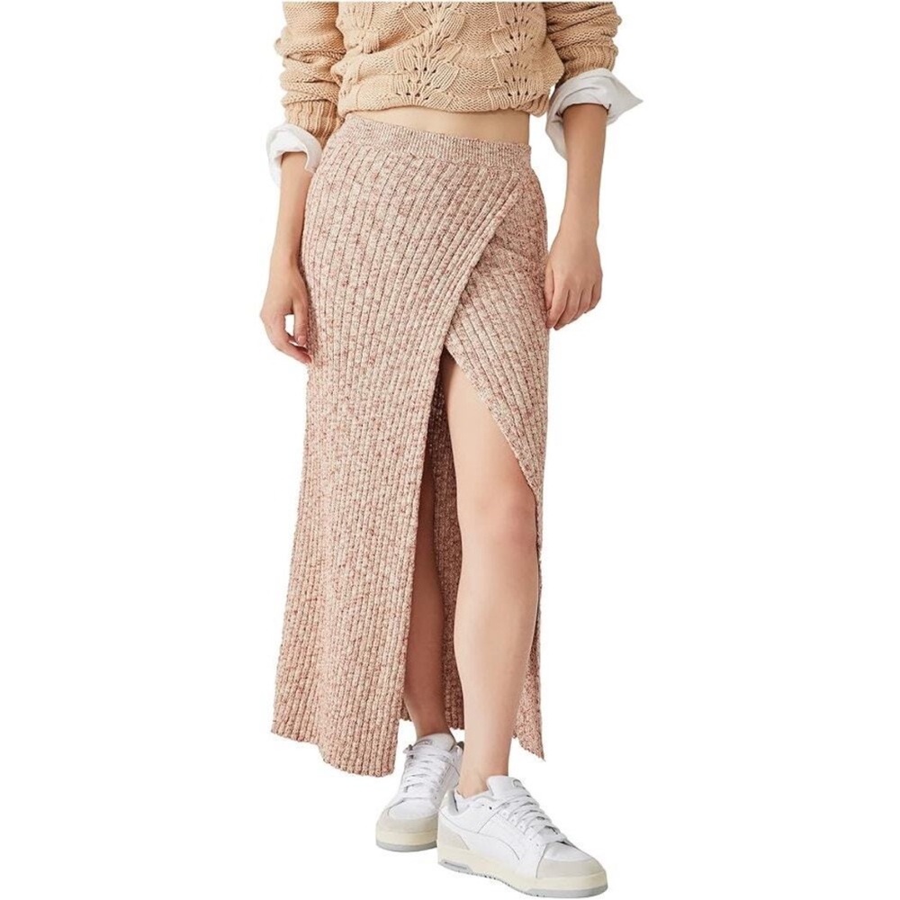 Free People Better Days Ribbed Sweater Midi Skirt Large